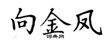 丁谦向金凤楷书个性签名怎么写