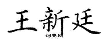 丁谦王新廷楷书个性签名怎么写