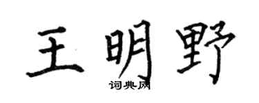 何伯昌王明野楷书个性签名怎么写