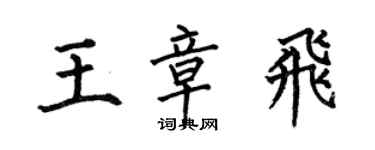 何伯昌王章飞楷书个性签名怎么写