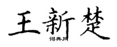 丁谦王新楚楷书个性签名怎么写