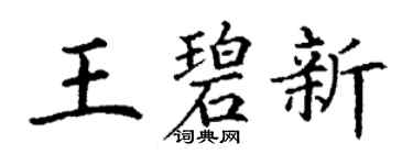 丁谦王碧新楷书个性签名怎么写