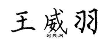 何伯昌王威羽楷书个性签名怎么写