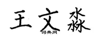 何伯昌王文淼楷书个性签名怎么写