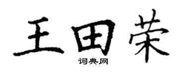 丁谦王田荣楷书个性签名怎么写