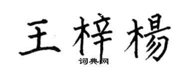 何伯昌王梓杨楷书个性签名怎么写