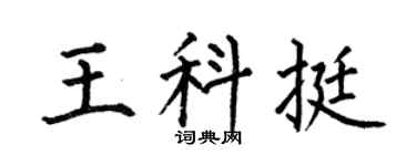 何伯昌王科挺楷书个性签名怎么写