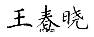 丁谦王春晓楷书个性签名怎么写