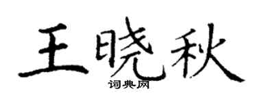 丁谦王晓秋楷书个性签名怎么写