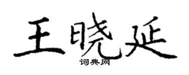 丁谦王晓延楷书个性签名怎么写