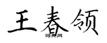 丁谦王春领楷书个性签名怎么写