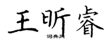 丁谦王昕睿楷书个性签名怎么写