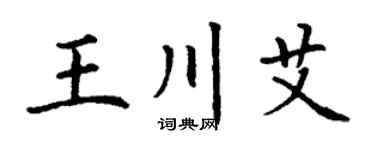 丁谦王川艾楷书个性签名怎么写