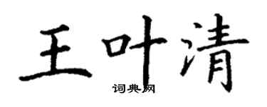 丁谦王叶清楷书个性签名怎么写