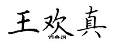 丁谦王欢真楷书个性签名怎么写