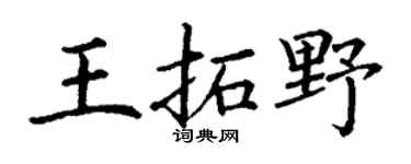 丁谦王拓野楷书个性签名怎么写