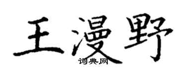 丁谦王漫野楷书个性签名怎么写