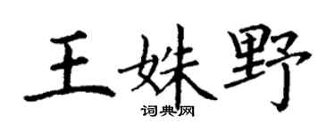 丁谦王姝野楷书个性签名怎么写