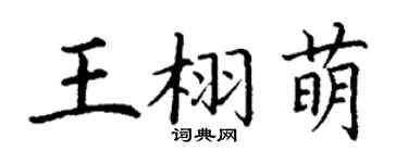 丁谦王栩萌楷书个性签名怎么写