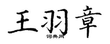 丁谦王羽章楷书个性签名怎么写