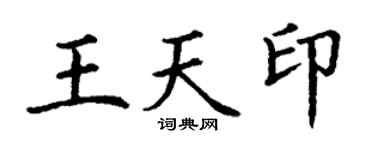 丁谦王天印楷书个性签名怎么写