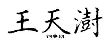 丁谦王天澍楷书个性签名怎么写