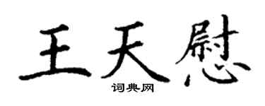 丁谦王天慰楷书个性签名怎么写