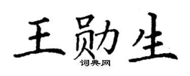 丁谦王勋生楷书个性签名怎么写