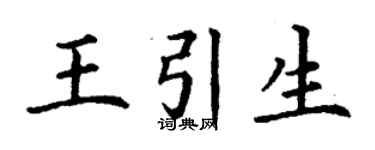 丁谦王引生楷书个性签名怎么写