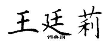 丁谦王廷莉楷书个性签名怎么写