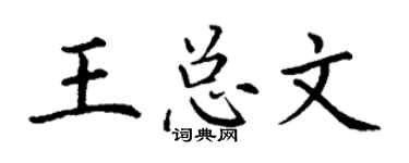 丁谦王总文楷书个性签名怎么写