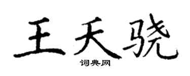 丁谦王夭骁楷书个性签名怎么写