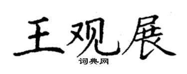 丁谦王观展楷书个性签名怎么写