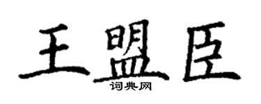 丁谦王盟臣楷书个性签名怎么写