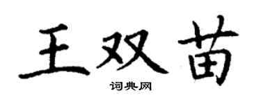 丁谦王双苗楷书个性签名怎么写