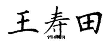 丁谦王寿田楷书个性签名怎么写