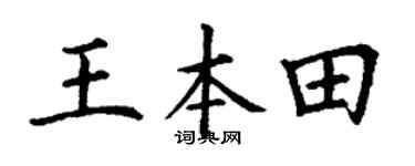 丁谦王本田楷书个性签名怎么写