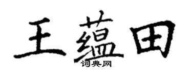 丁谦王蕴田楷书个性签名怎么写