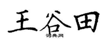 丁谦王谷田楷书个性签名怎么写