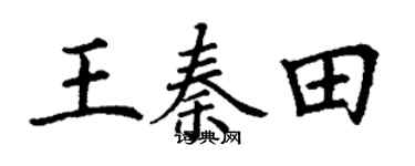 丁谦王秦田楷书个性签名怎么写