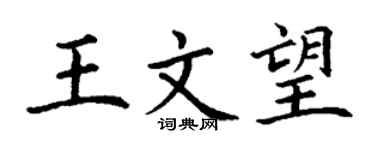 丁谦王文望楷书个性签名怎么写