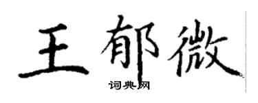 丁谦王郁微楷书个性签名怎么写