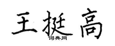 何伯昌王挺高楷书个性签名怎么写