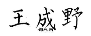 何伯昌王成野楷书个性签名怎么写