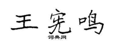 袁强王宪鸣楷书个性签名怎么写