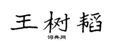 袁强王树韬楷书个性签名怎么写