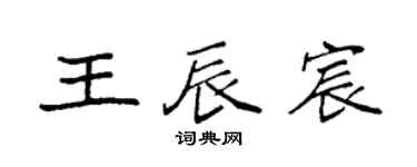 袁强王辰宸楷书个性签名怎么写