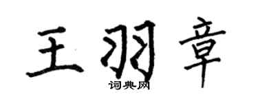 何伯昌王羽章楷书个性签名怎么写