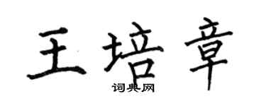 何伯昌王培章楷书个性签名怎么写