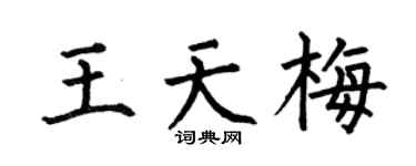 何伯昌王天梅楷书个性签名怎么写